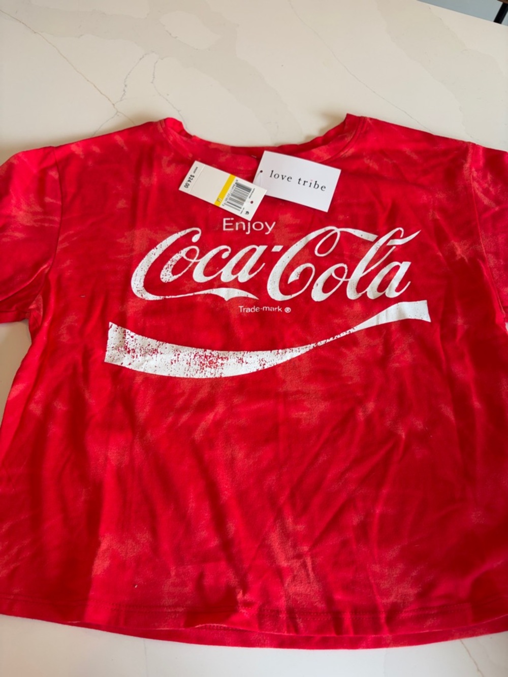 Love Tribe Red Coca-Cola Graphic Short Sleeve Tee